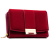 Bordowy portfel damski wykonany ze skóry ekologicznej, zamykany zatrzaskiem - Peterson