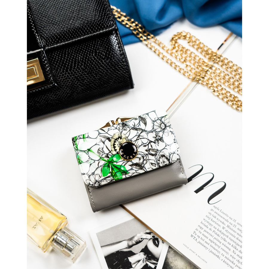 Leather wallet RFID PETERSON PTN PH32-LFL-7285 GR