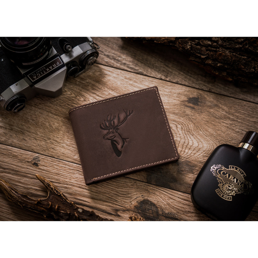 Duży portfel męski z nubukowej skóry naturalnej - Always Wild