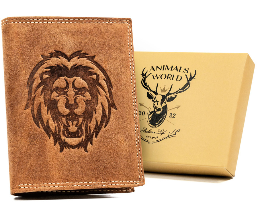 Leather wallet RFID ALWAYS WILD N4-CHM-LION