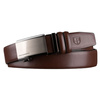 Brązowy pasek męski z automatyczną klamrą wykonany ze skóry naturalnej - Peterson