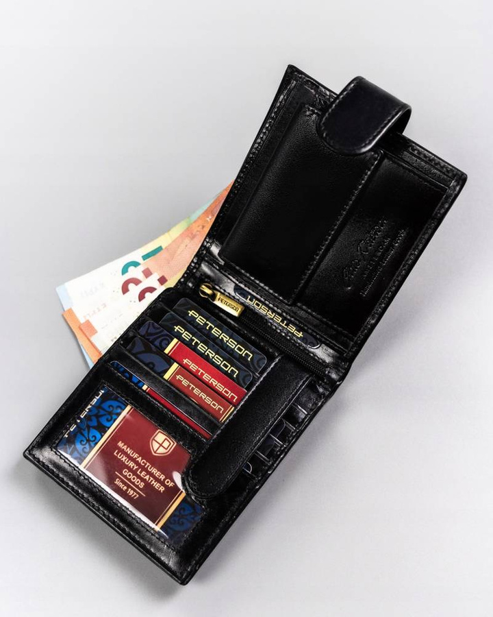 Leather wallet RFID PETERSON PTN 22305L-VT