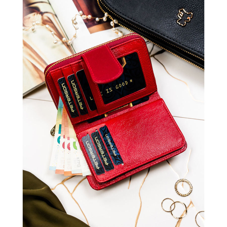 Leather and leatherette wallet RFID PETERSON PTN PS115-HNL