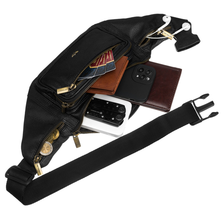 Leather bumbag PETERSON PTN 2506-NDM
