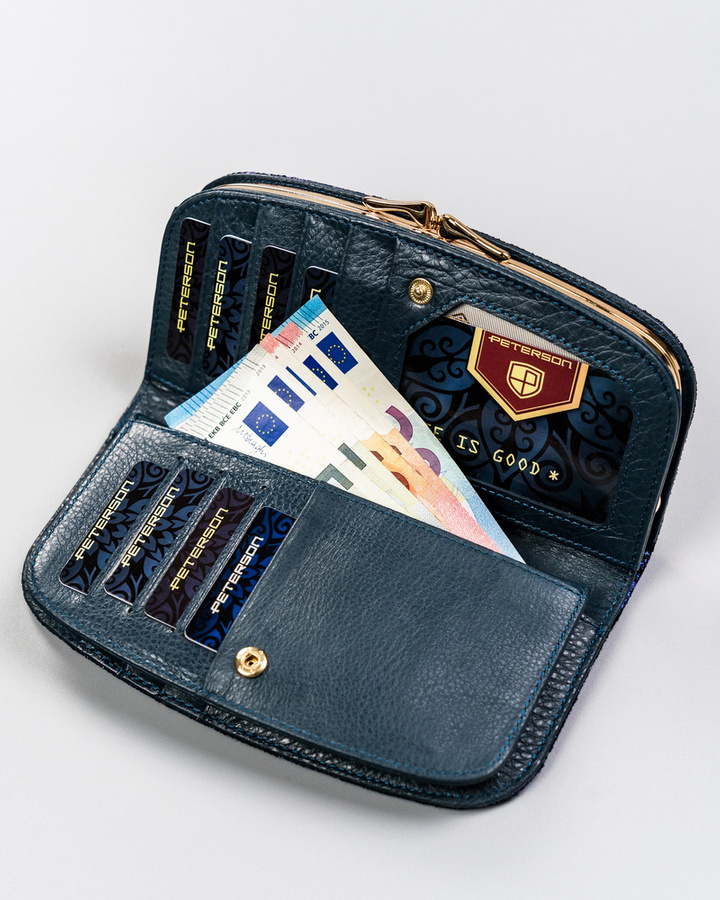 Leather wallet RFID PETERSON PTN 42123-ONBF