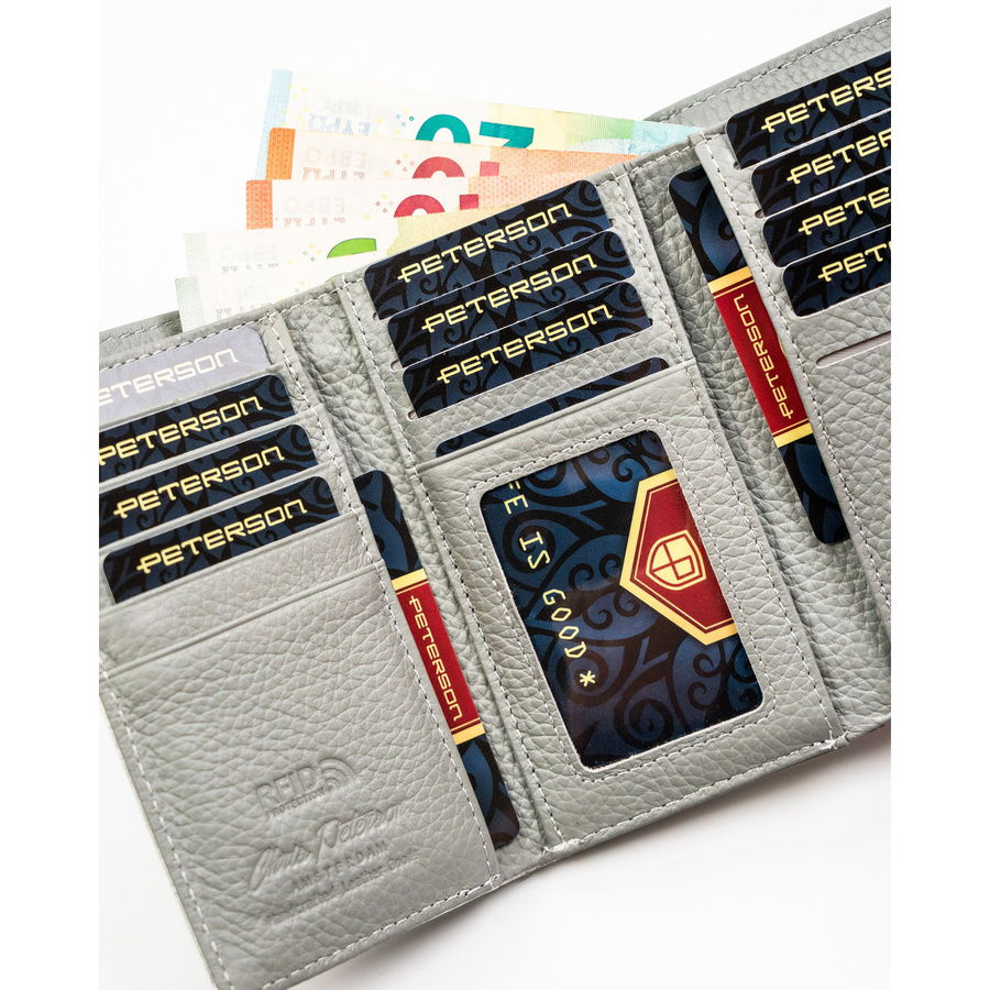 Leather+leatherette wallet RFID PETERSON PTN PX23-1-NPK