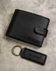 Leather wallet & key ring set ROVICKY R-SET-M-N003L-SBH