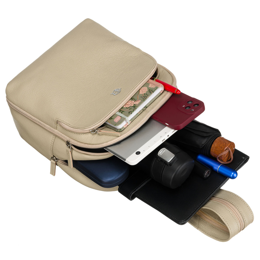 Leather bagpack ROVICKY RV-2629-FTS