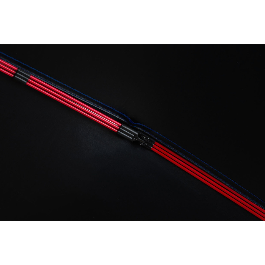 Niebieski, duży, elegancki i składany parasol w pokrowcu - Peterson