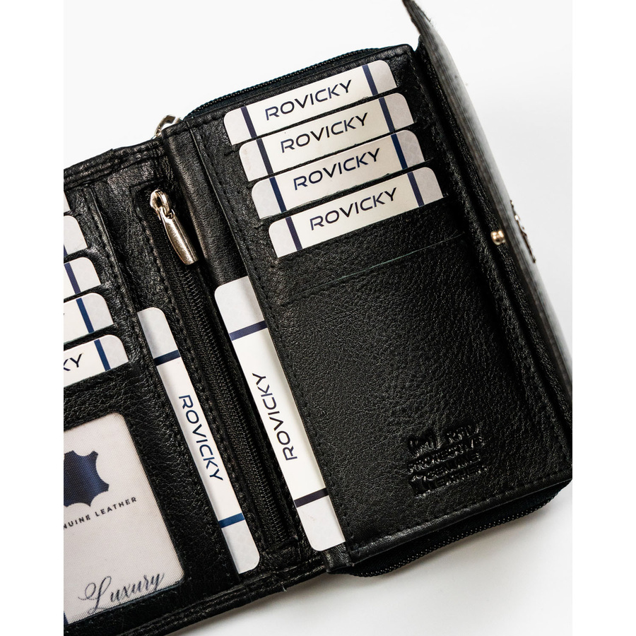 Leather wallet RFID ROVICKY R-D1511-NCD-BL