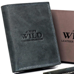 Męski portfel skórzany z zewnętrzną kieszonką do płatności - Always Wild