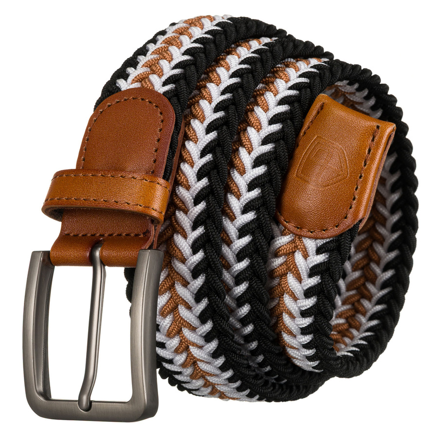 Pánsky pletený opasok do nohavíc s kovovou prackou – Peterson