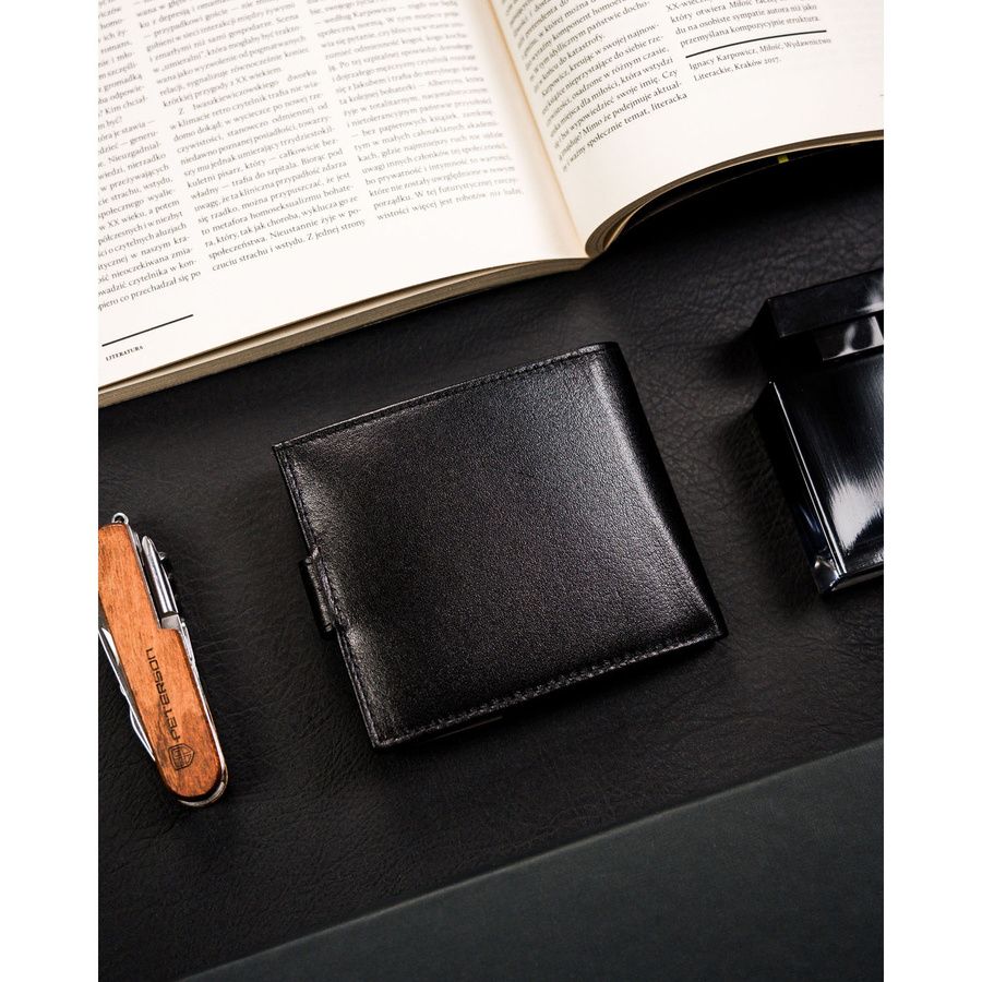 Leather wallet RFID RONALDO RM-01L-BDF-BL
