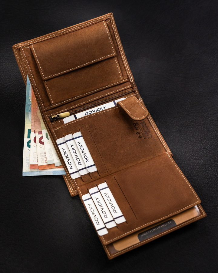 Leather wallet RFID ALWAYS WILD N4-CHM-FISH