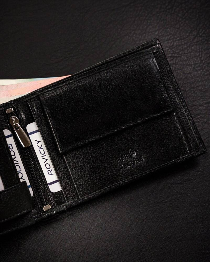 Leather wallet RFID ROVICKY N992-RPVT-BL