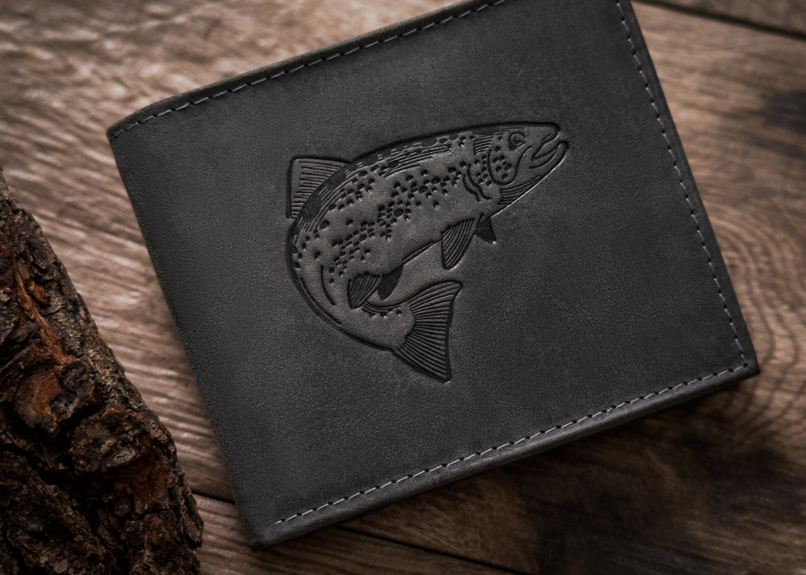 Leather wallet RFID ALWAYS WILD N992-CHM-FISH