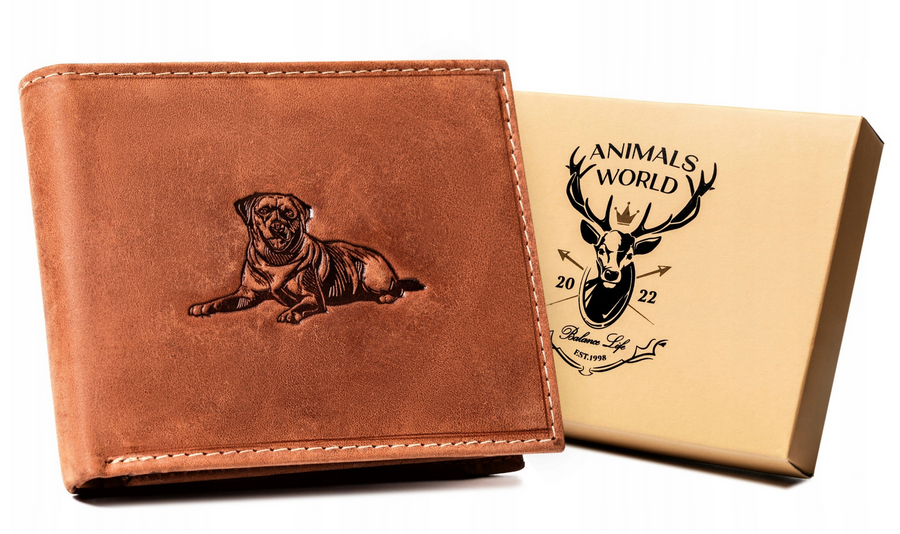 Leather wallet RFID ALWAYS WILD N992-CHM-DOG-2 