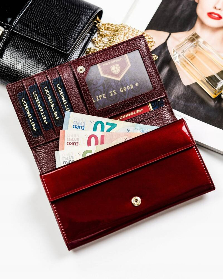 Leather wallet RFID PETERSON PTN BC-411