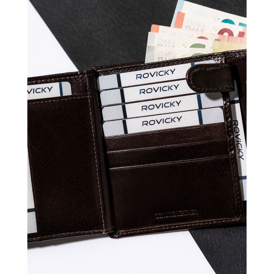 Leather wallet RFID ROVICKY PC-102L-BAR