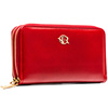 Czerwony portfel-piórnik damski ze skóry ekologicznej zamykany suwakiem - Rovicky