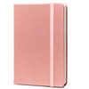 Różowy notes w formacie A6 zadrukowany w kropki, wyposażony w gumkę zamykającą - Peterson