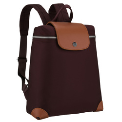Bordowo-brązowy, miejski plecak damski z poliestru zawieszony na regulowanych szelkach - Peterson