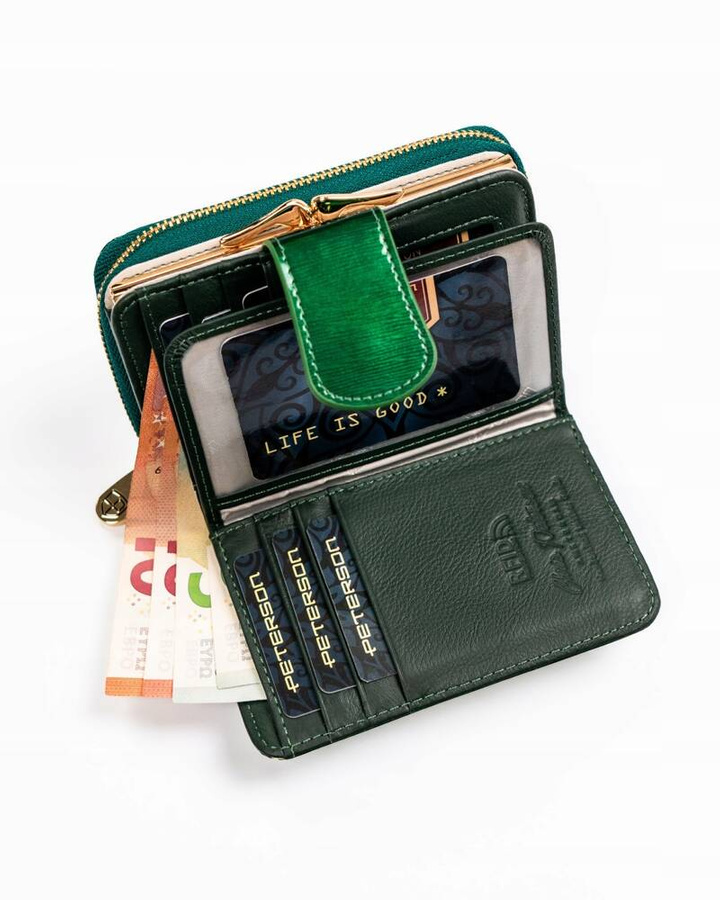Leather wallet RFID PETERSON PTN 425214-SH