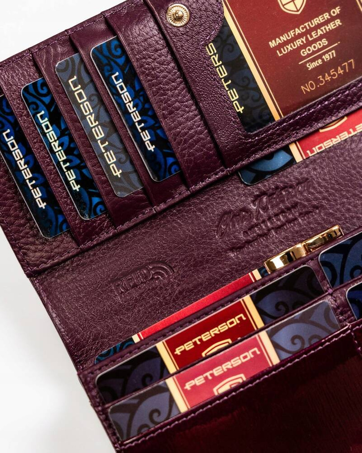 Leather wallet RFID PETERSON PTN 42122-SH