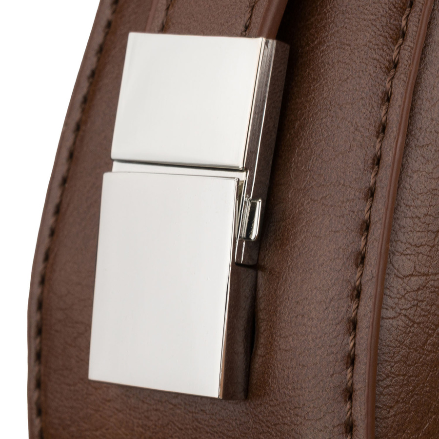 Brązowa listonoszka-bagietka damska ze skóry ekologicznej - Peterson