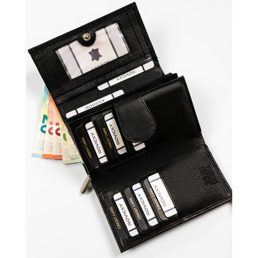 Leather wallet RFID ROVICKY R-D1512-NCD-BL