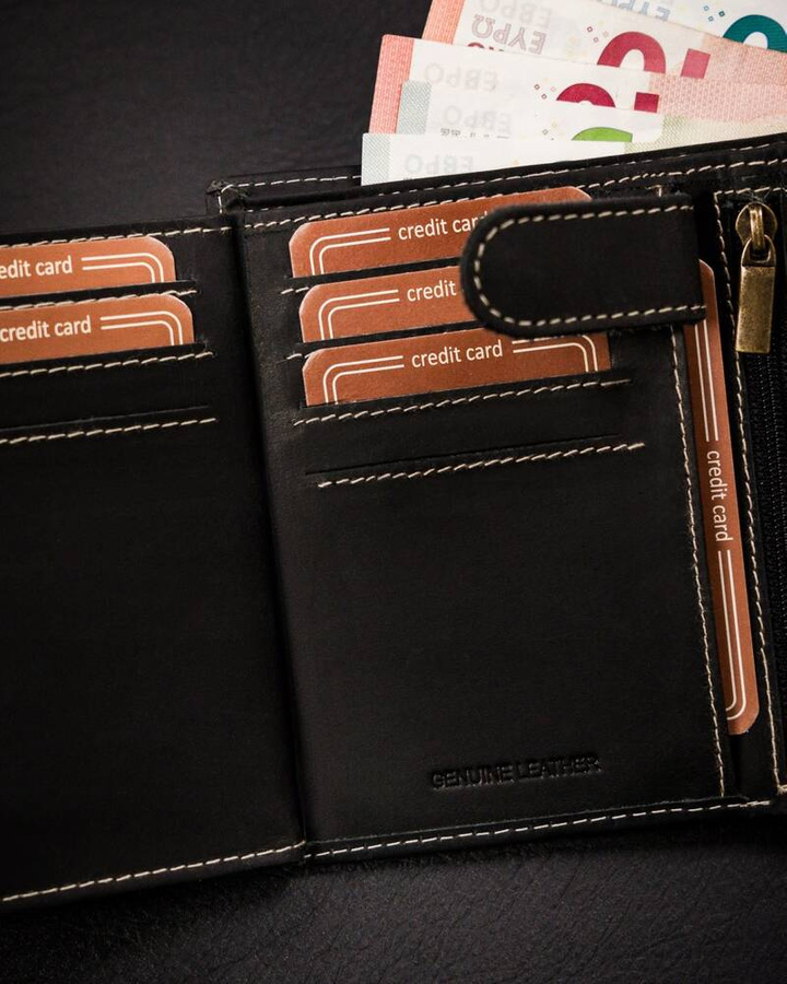 Leather wallet RFID BUFFALO WILD MR-04L-BAW-BL