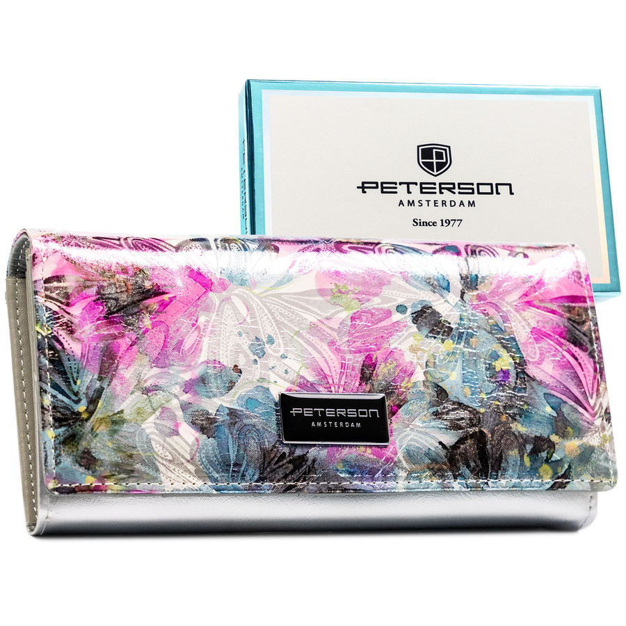 Veľká viacfarebná dámska peňaženka z ekologickej a prírodnej kože s RFID ochranou – Peterson