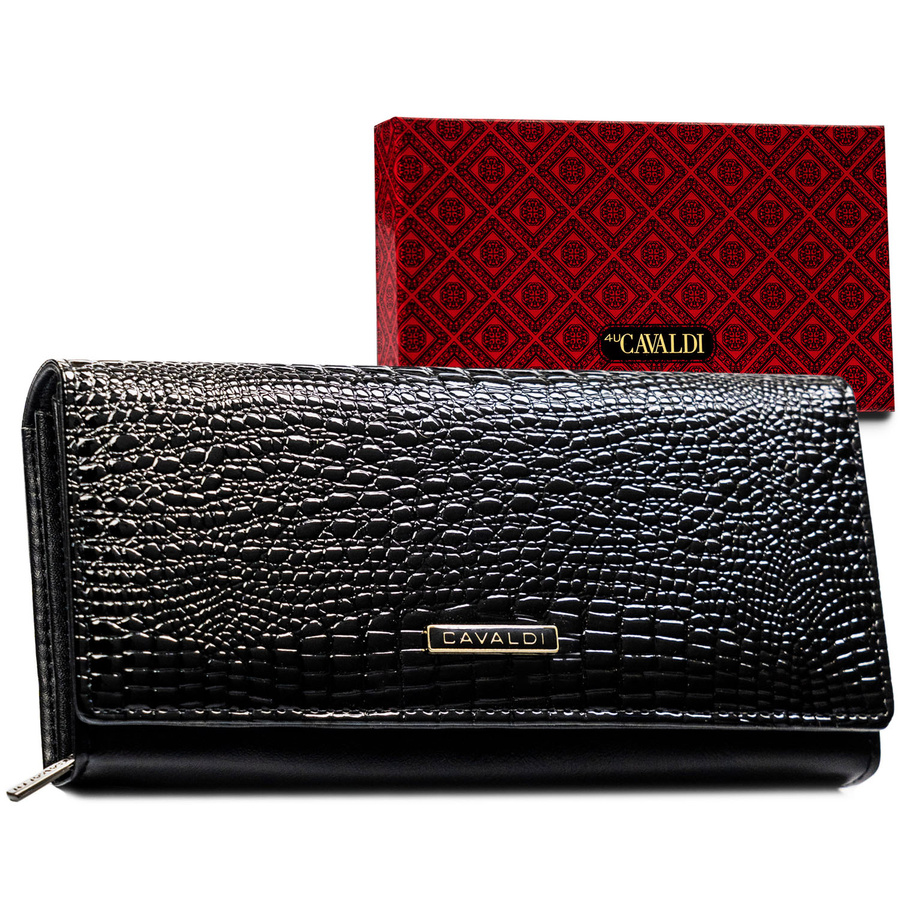 Leather+leatherette wallet RFID 4U CAVALDI PN20-RS