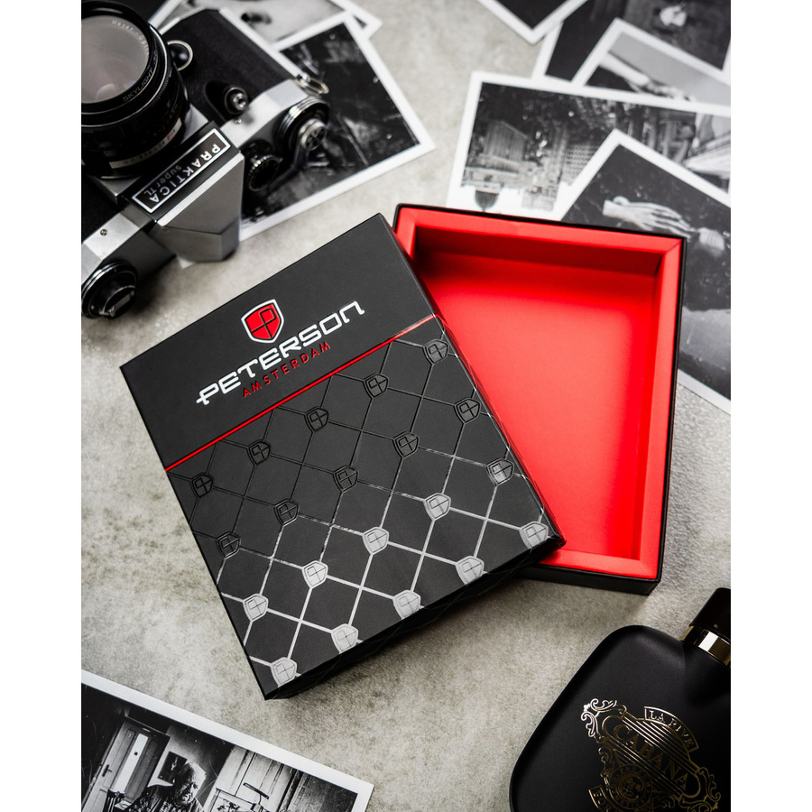 Leather wallet RFID PETERSON PTN N4L-DOT