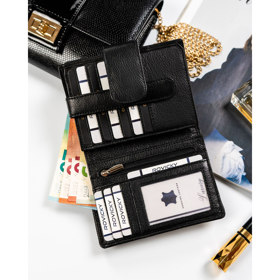 Leather wallet RFID ROVICKY R-D1503-NCD-BL