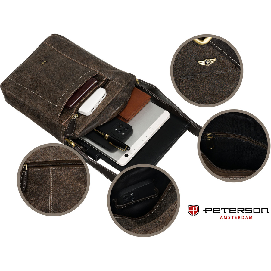 Leather bag PETERSON PTN 8020-SCC
