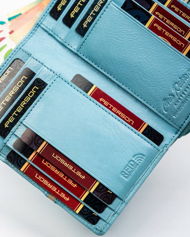 Leather wallet RFID PETERSON PTN KA-28