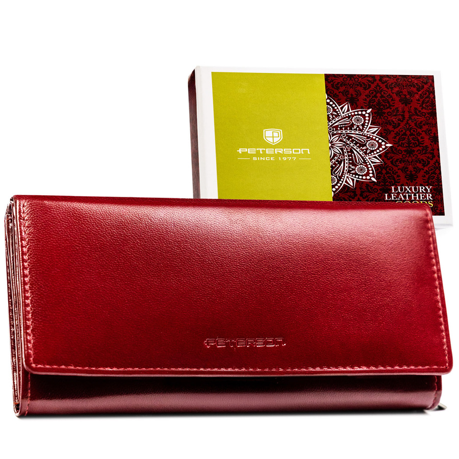 Leather wallet RFID PETERSON PTN RD-12-NGV