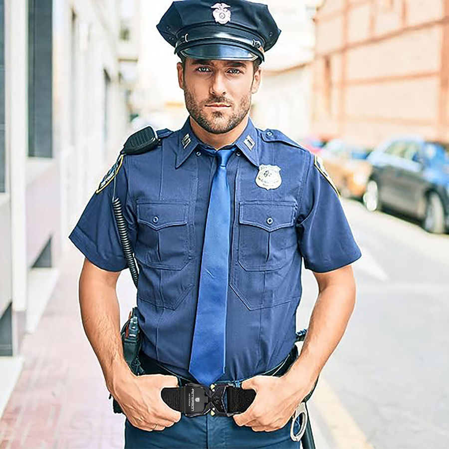 Czarny pasek parciany z klamrą QR - Peterson