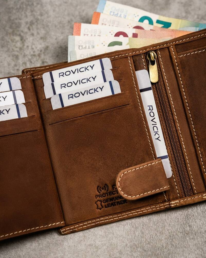 Leather wallet RFID ALWAYS WILD N4L-CHM