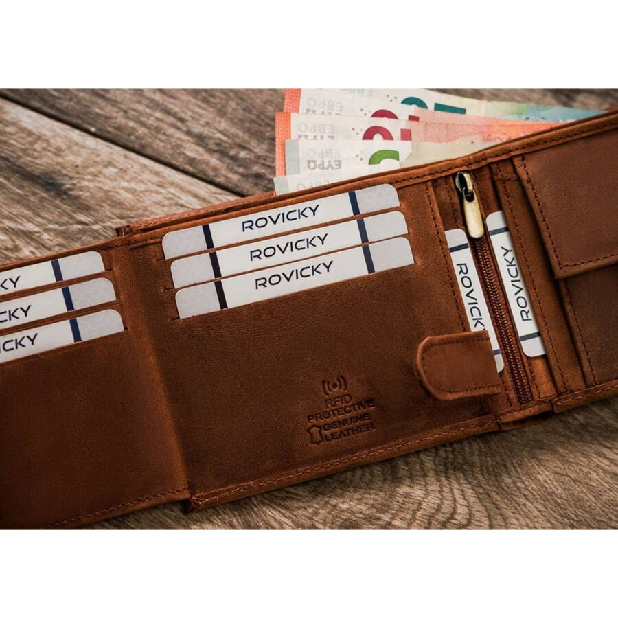 Leather wallet RFID N992L-CHM-DOG-1-BL