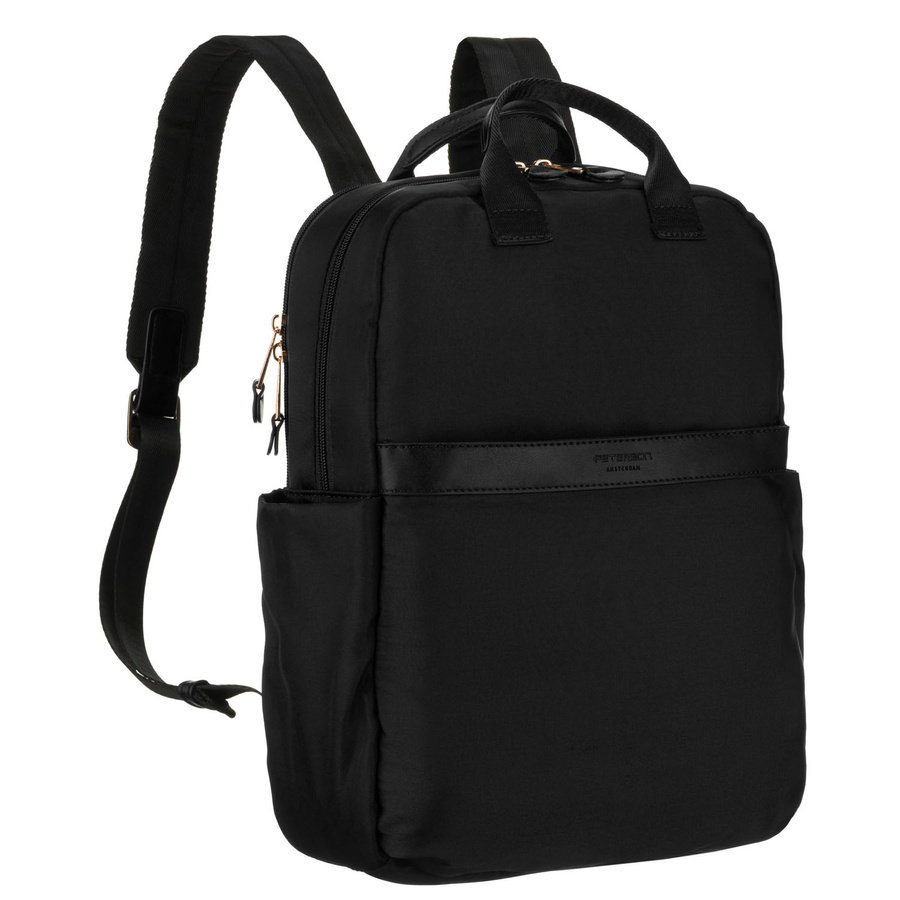 Czarny, nylonowy plecak damski na regulowanych szelkach - Peterson