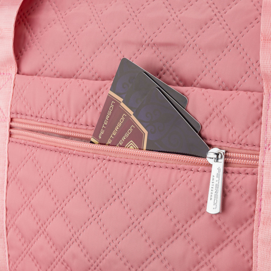 Różowa, treningowa torba wykonana z poliestru, dwukomorowa - Peterson