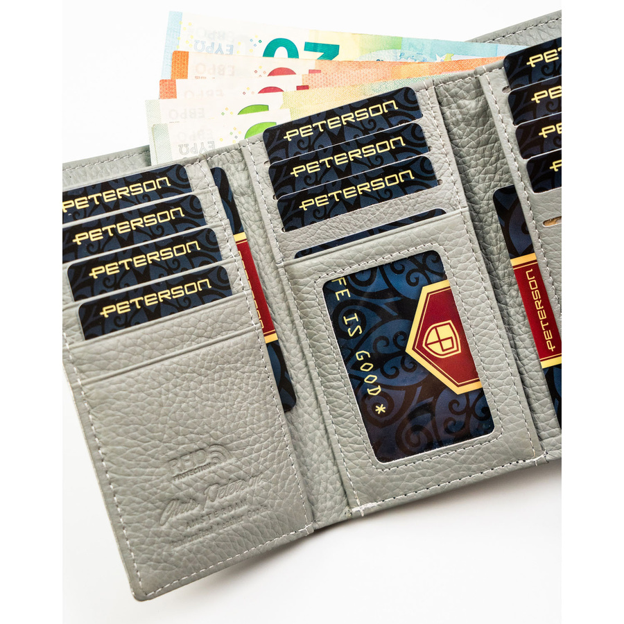 Leather+leatherette wallet RFID PETERSON PTN PX23-1-NPK