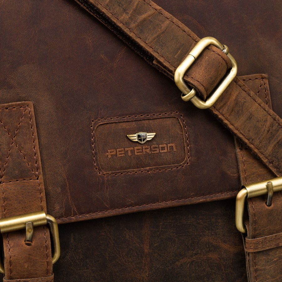 Leather bag PETERSON PTN 996-B-NSH