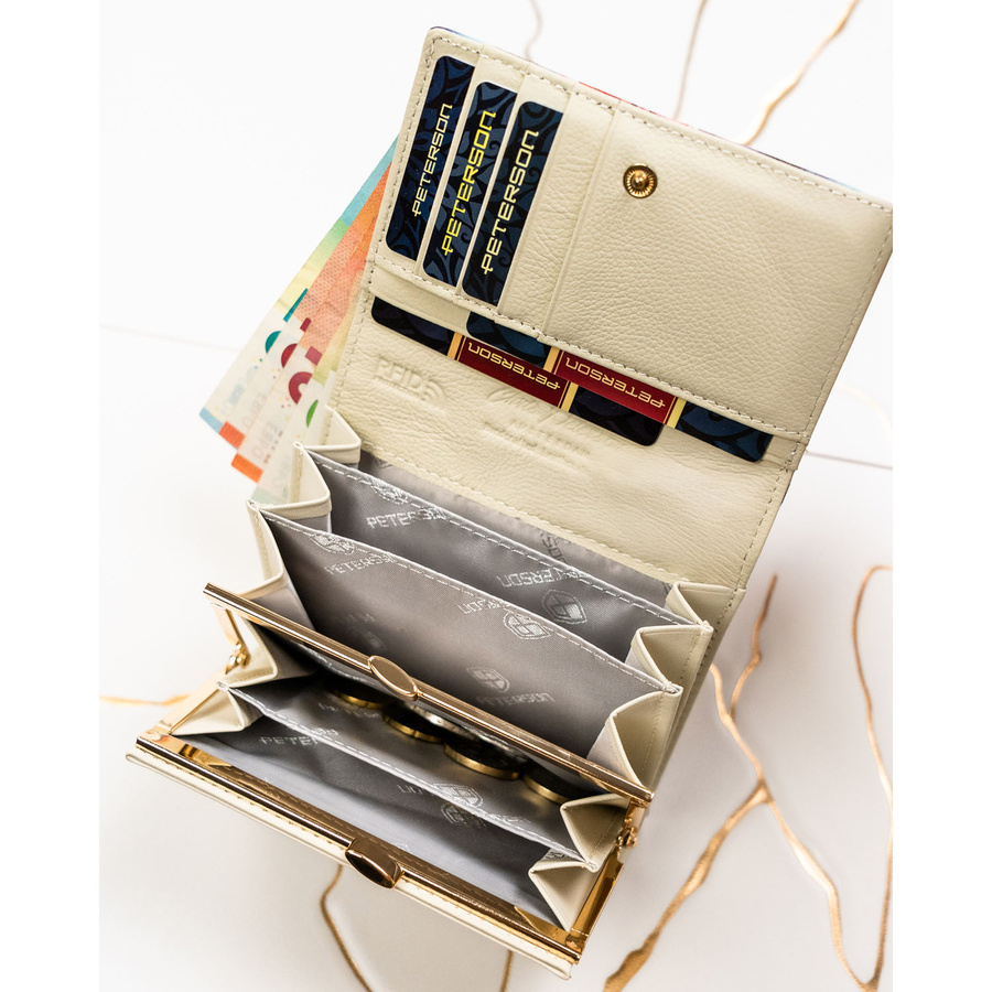 Leather and leatherette wallet RFID PETERSON PTN PX30-PF2