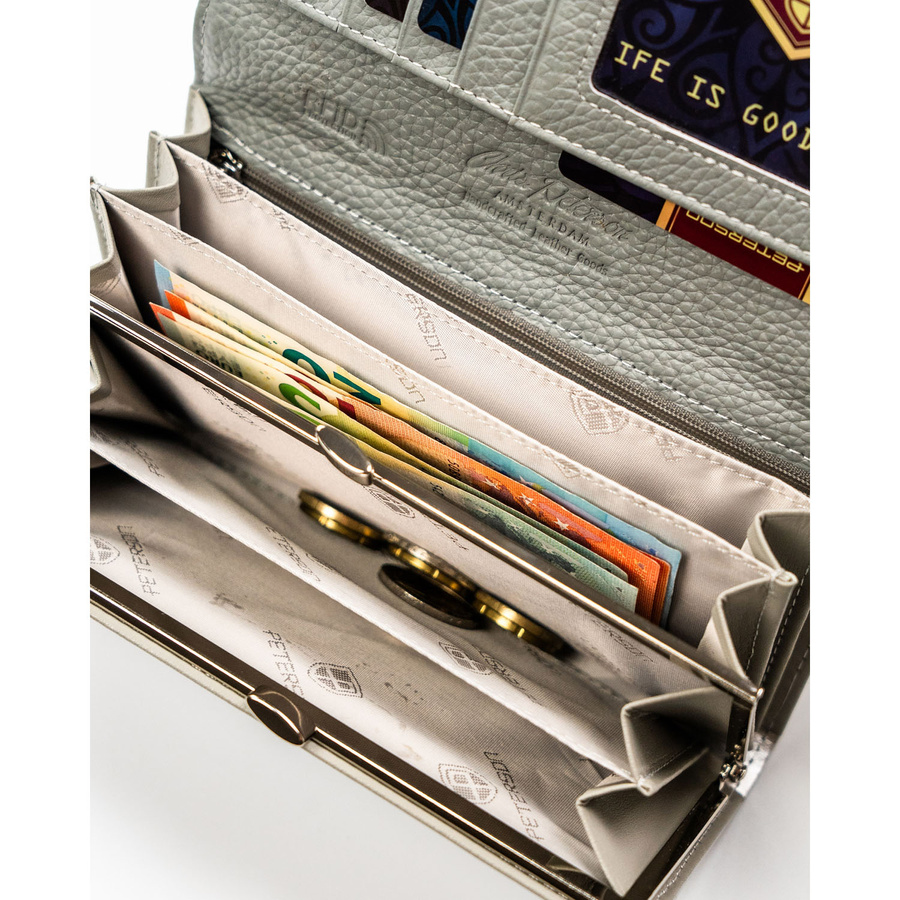 Leather+leatherette wallet RFID PETERSON PTN PX24-1-NPK