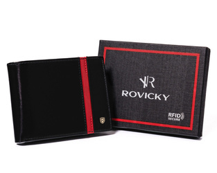 Leather men wallet N61-RVTP-3036 Black-Red