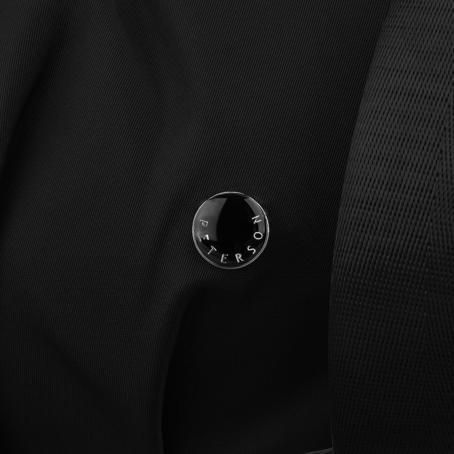 Czarna torebka damska z poliestru zamykana suwakiem, dwukomorowa - Peterson