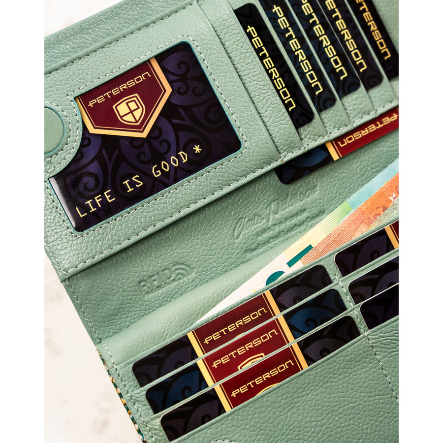 Leather wallet RFID PETERSON PTN 421431-SFL